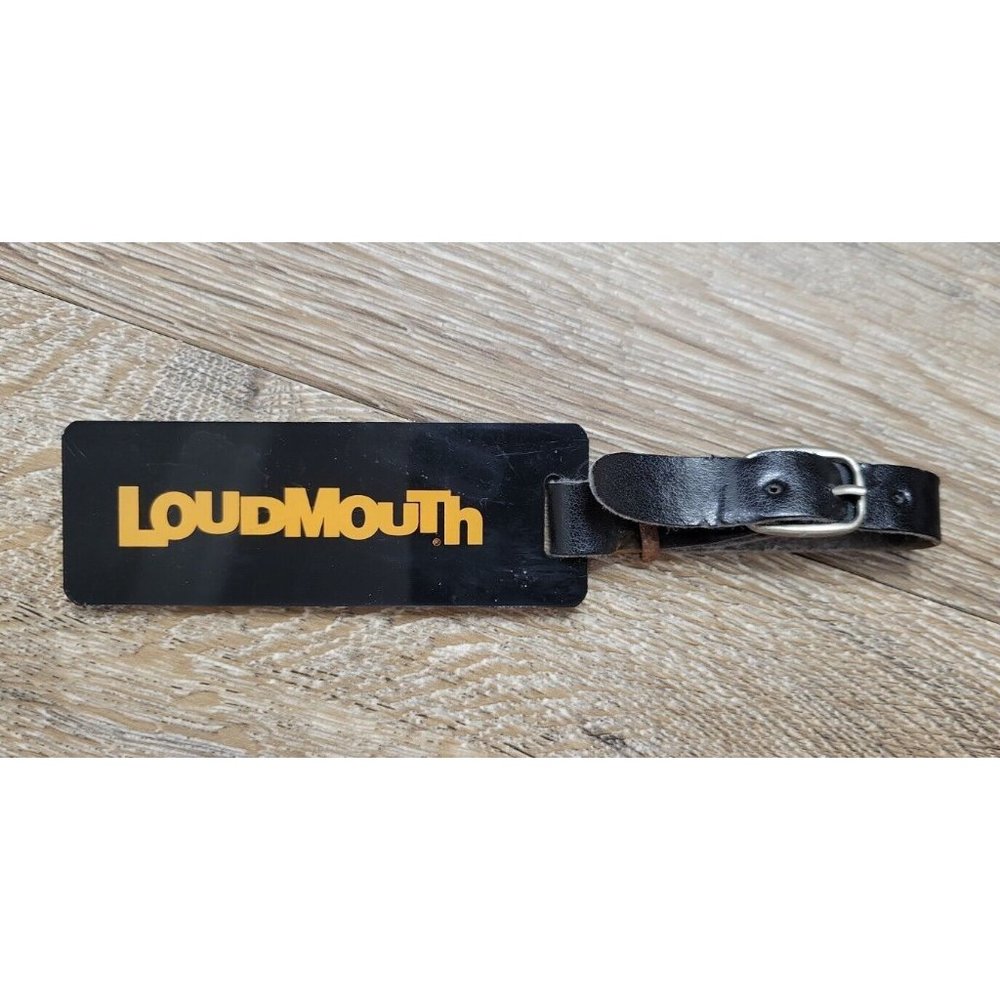 Loudmouth Golf Bag Tag Black Yellow Rectangle FOB